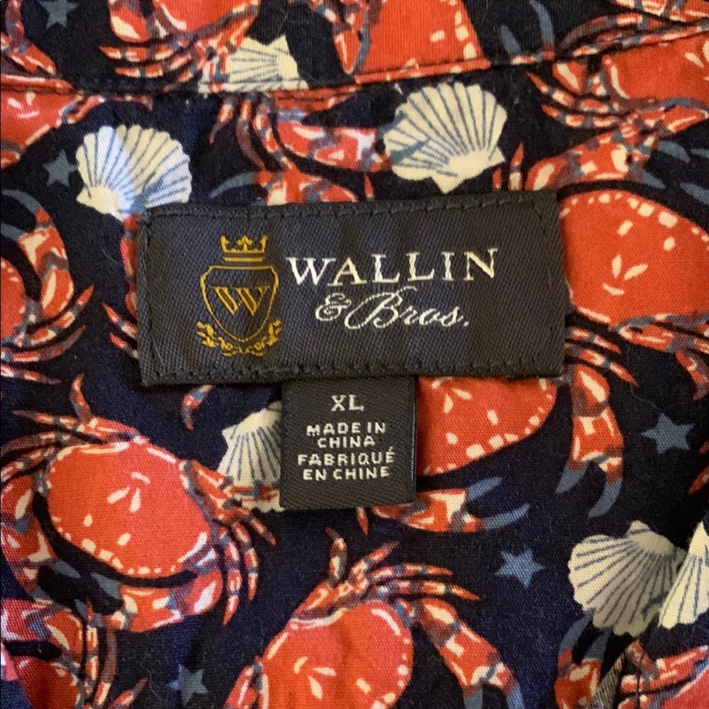 Wallin & Bros. crab seashell short sleeve casual button down shirt - Picture 7 of 11